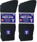 Cotton Crew Length Diabetic Socks 6 Pairs A784485