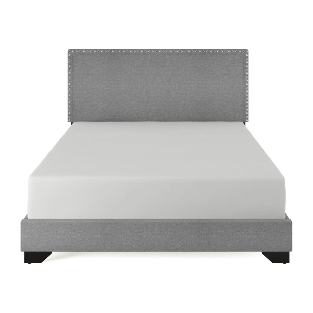 Cream Upholstered Full Platform Bed A41826