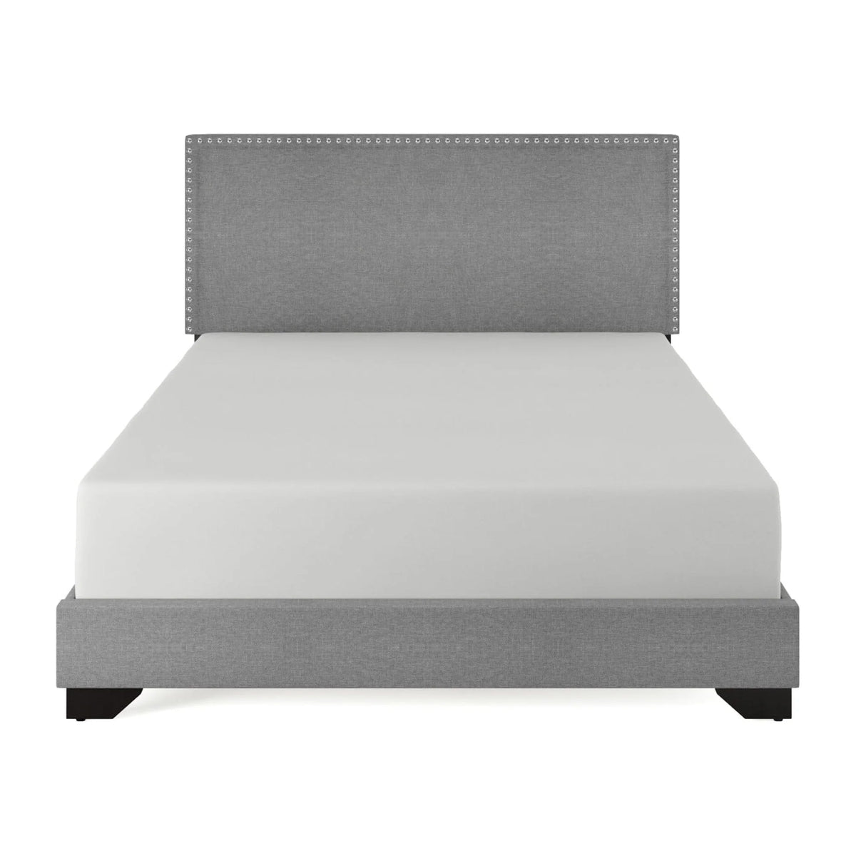 Cream Upholstered Full Platform Bed A41826