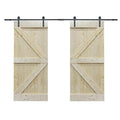 Unfinished Solid Core Knotty Pine Sliding Barn Door with Hardware Kit R332063