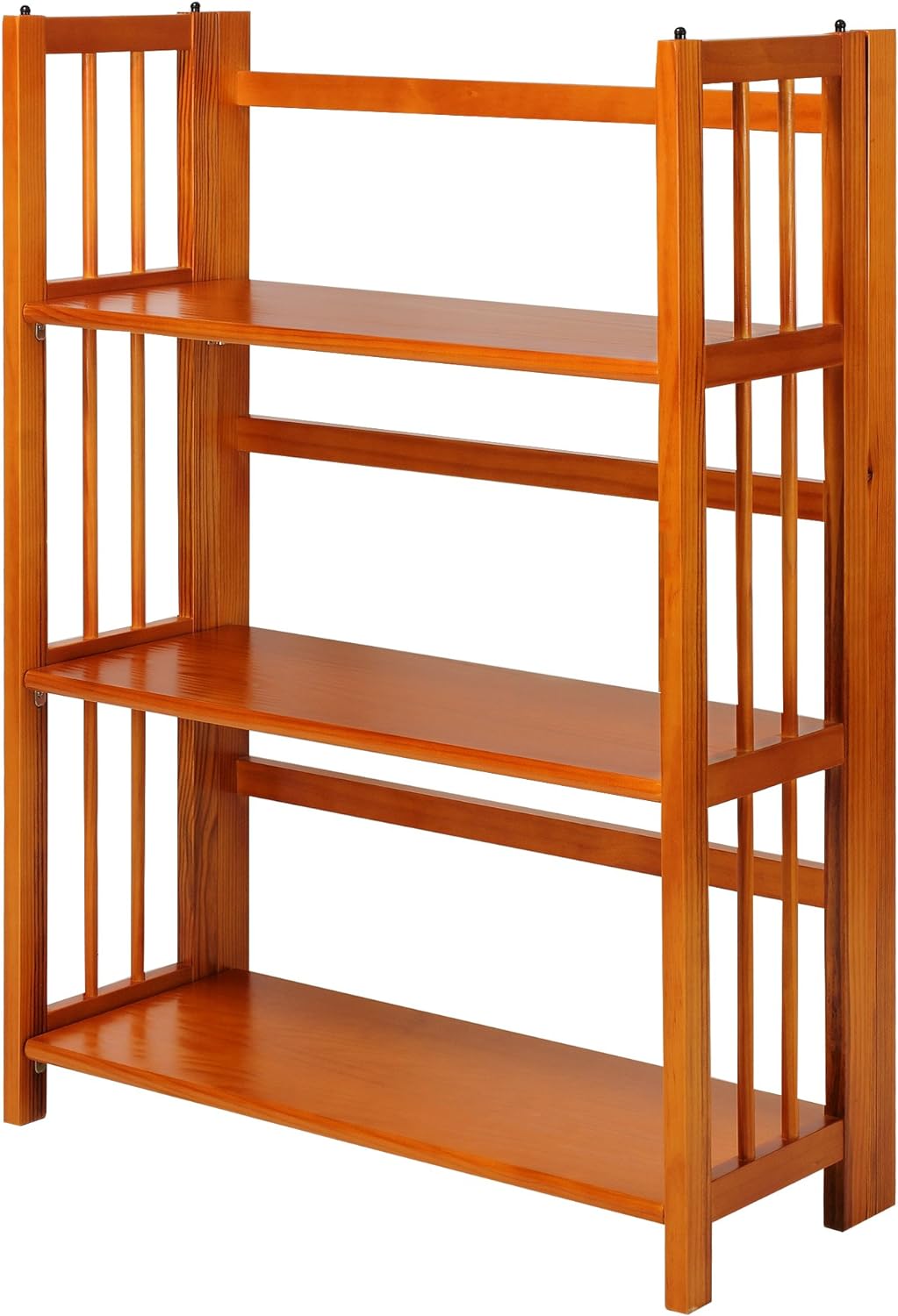 3-Shelf Folding Stackable Bookcase, Mahogany G5637