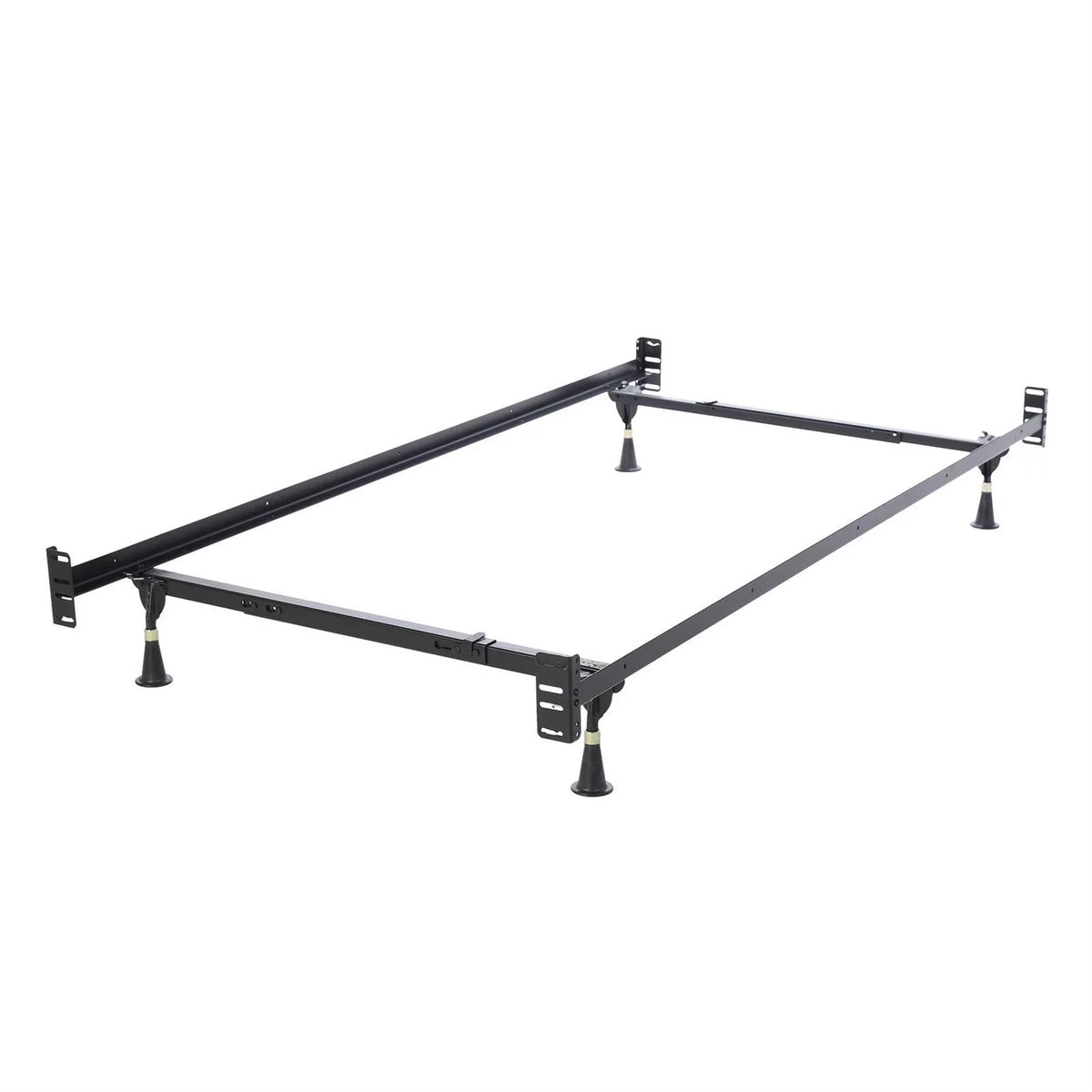 Adjustable Metal Bed Frame with Headboard Footboard Brackets R64821