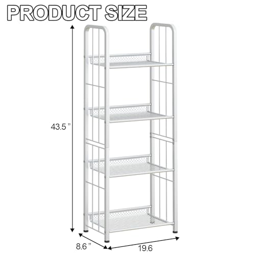 White 5 Tiers Tall Bookshelf Z9556
