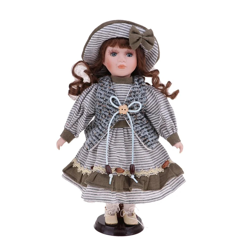 30cm Porcelain Girl Doll Figure R439
