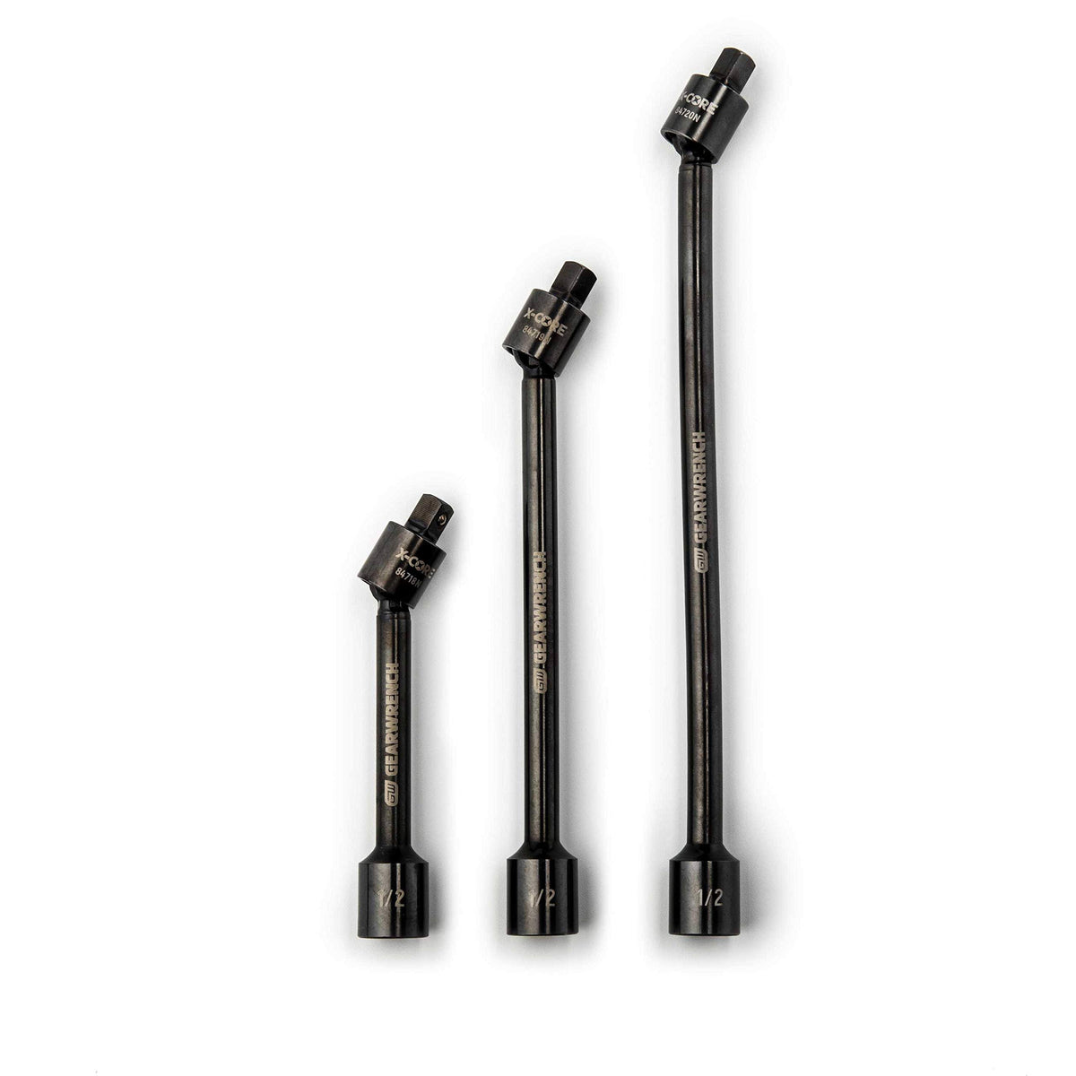 3 Piece 1/2" Drive Pinless Impact Universal Joint Extension Set V7291