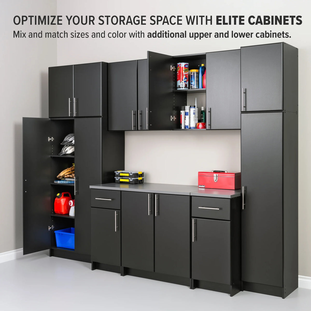 Black 16" Wall Cabinet with 1 Adjustable Shelf H924360