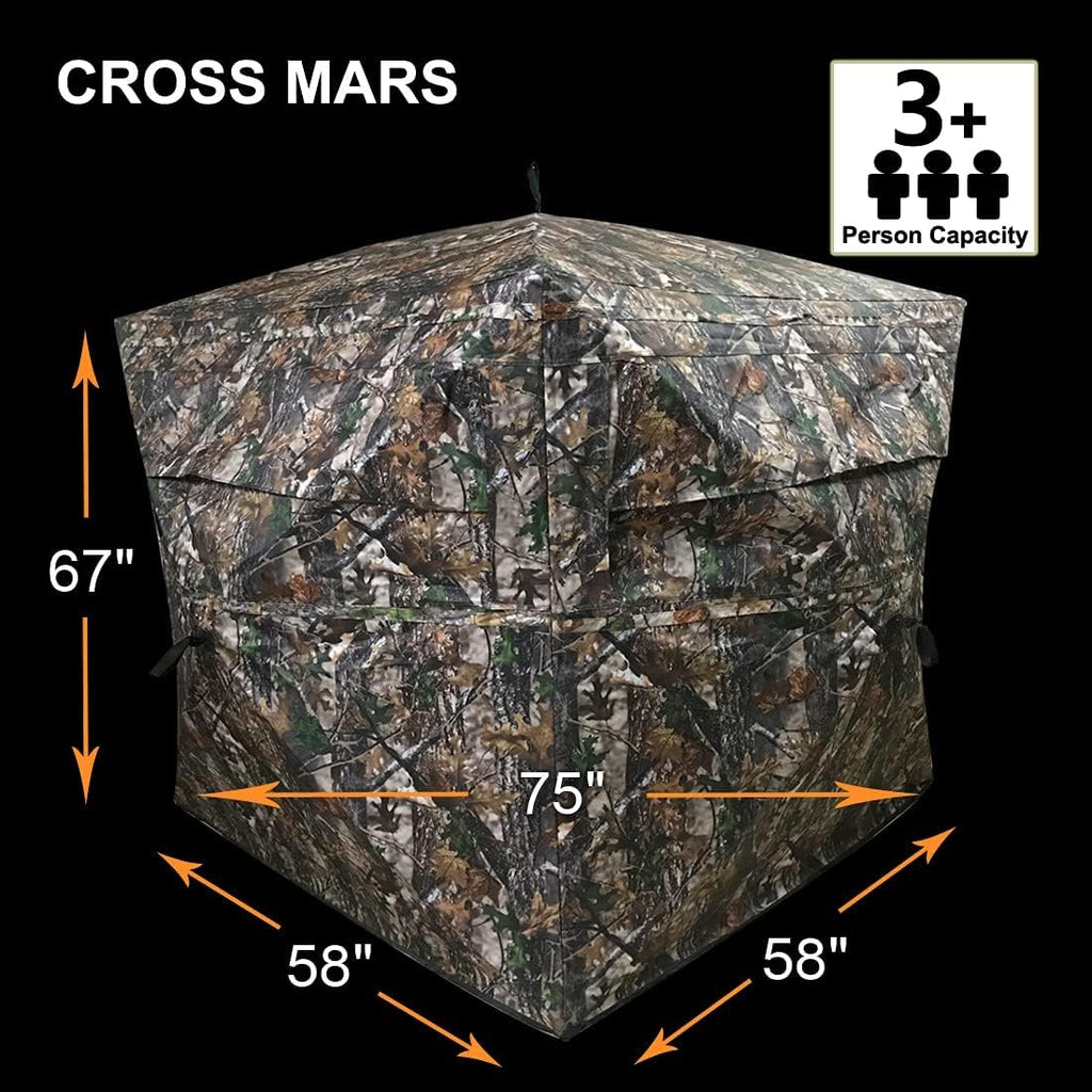 Portable 3 Person 270° See Through Ground Camouflage Hunting Blind Tent C59634
