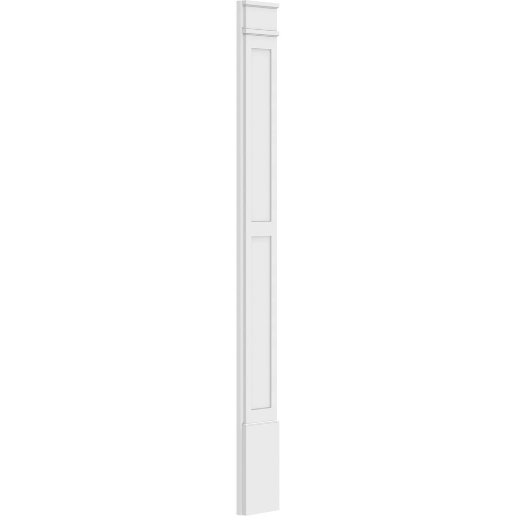 Two Equal Flat Panel PVC Pilaster with Decorative Capital & Base (Pair) U911462