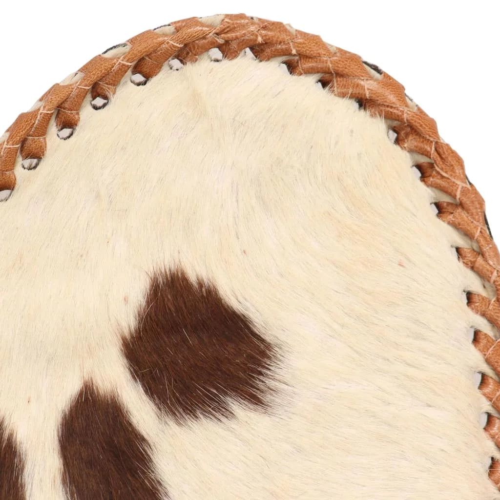 Brown and White Genuine Goat Leather Butterfly Chair V23181