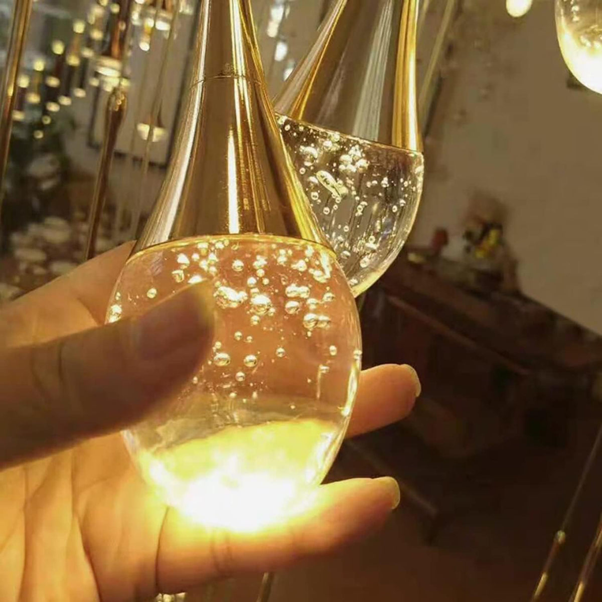 High Ceiling Dimmable Crystal Chandelier with LED Bulb Z1233