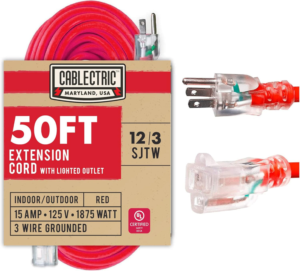 50 Ft 12 Gauge Heavy Duty Orange Extension Cord J2192