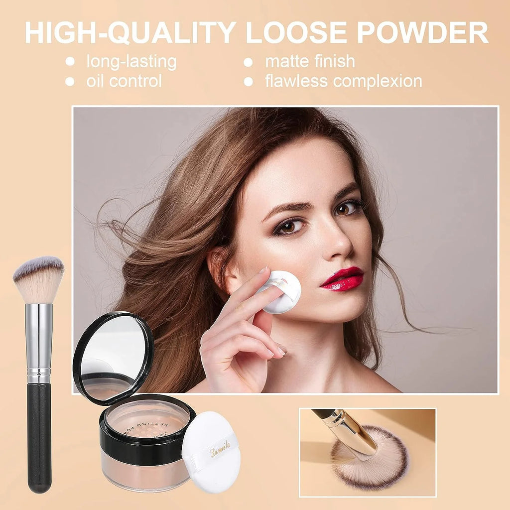 Full Coverage Matte Oil Control Foundation Concealer with Primer and Brush and Sponges A30156