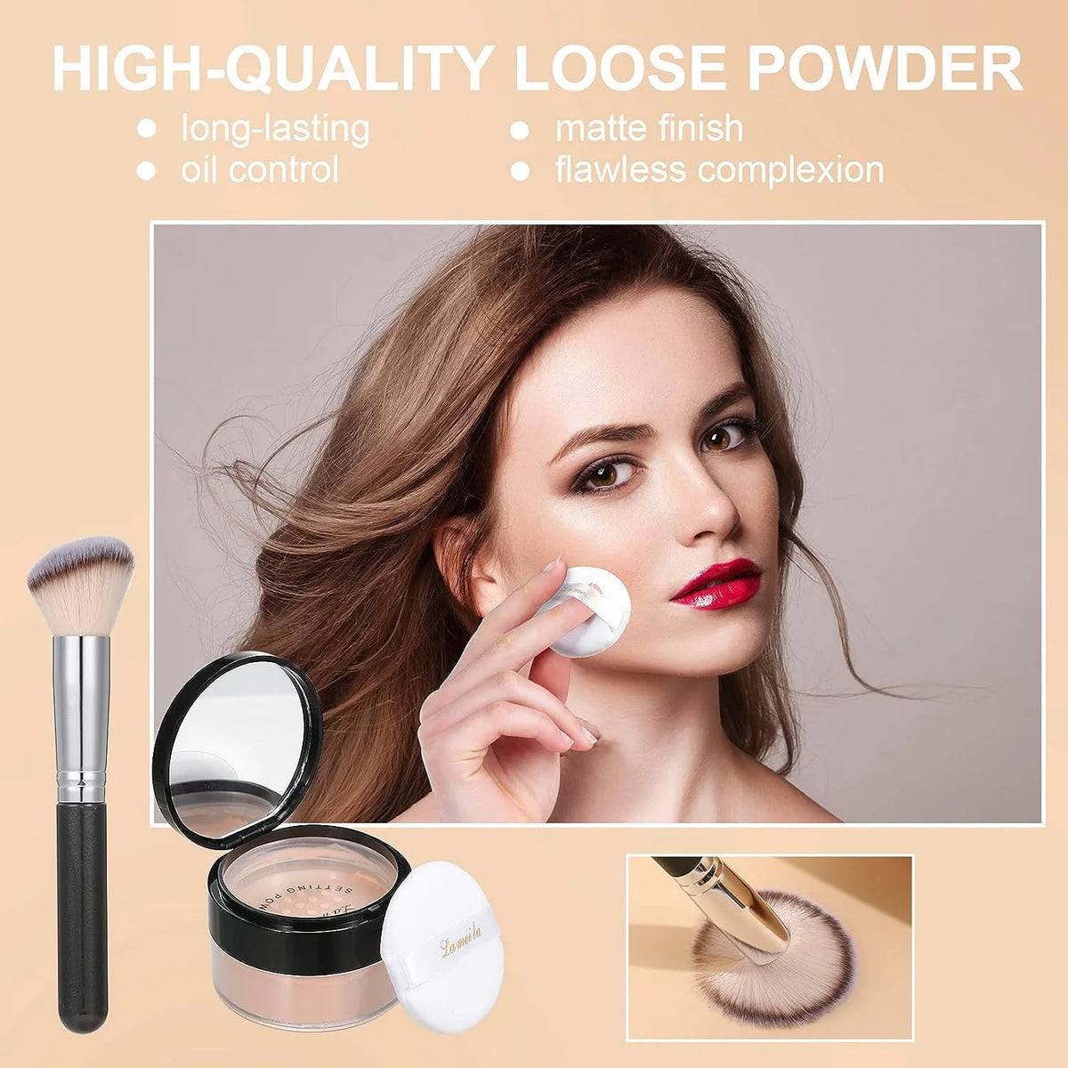 Full Coverage Matte Oil Control Foundation Concealer with Primer and Brush and Sponges A30156
