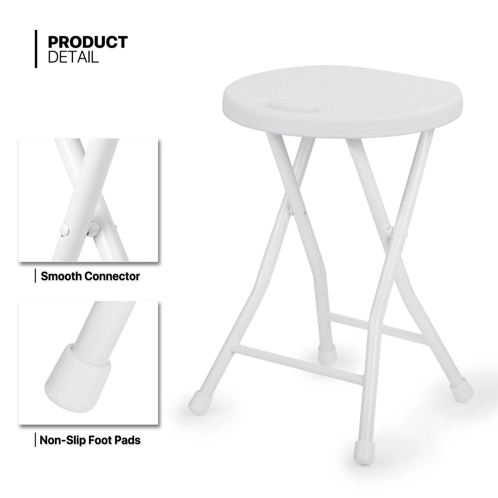 7 Pieces 5 FT Folding White Round Table and Chair Set Q863