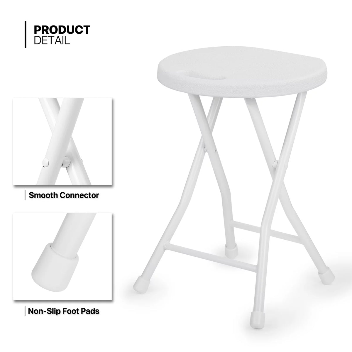 7 Pieces 5 FT Folding White Round Table and Chair Set Q863