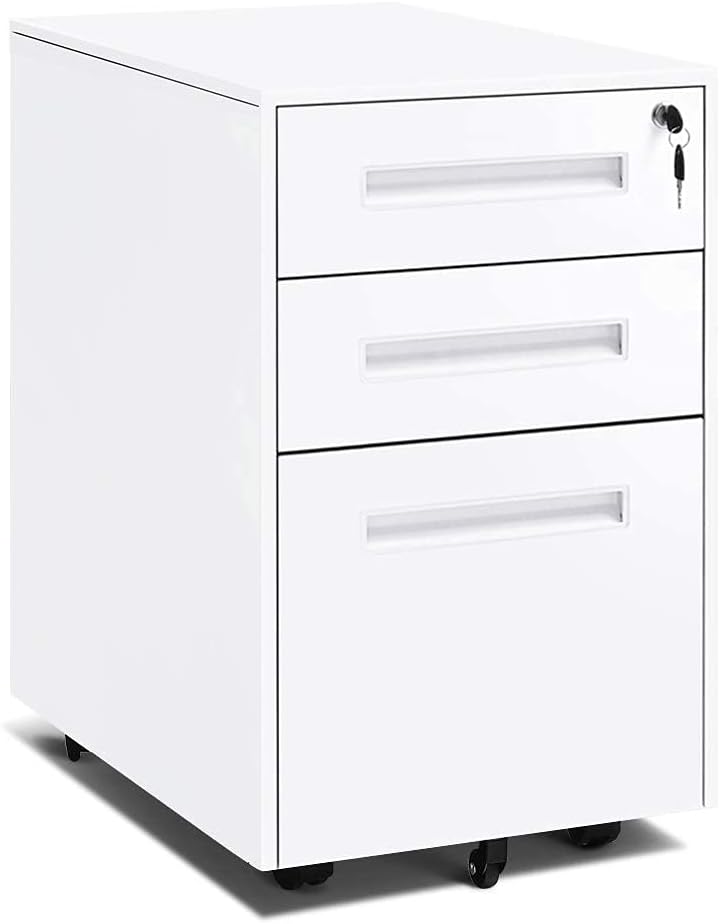 White 4 Drawer Metal Lateral File Cabinet with Lock E5704