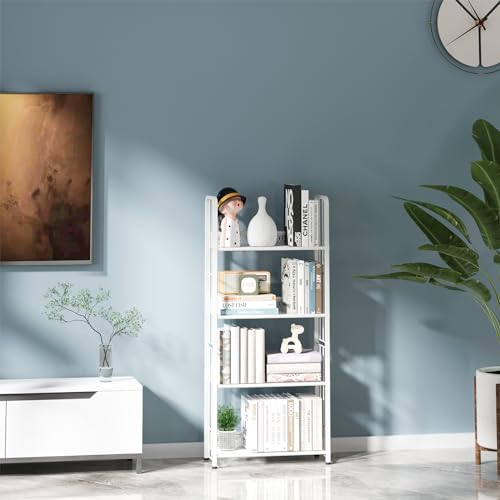 White 5 Tiers Tall Bookshelf Z9556