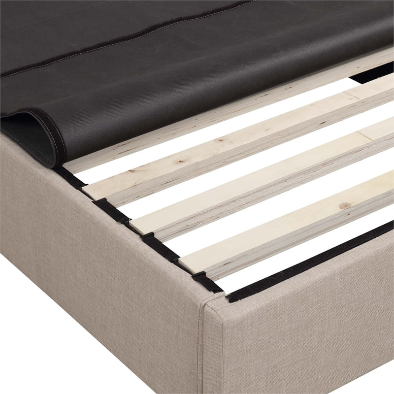 Natural Contemporary Full Platform Bed T5778