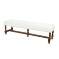 Fabric Bench with Brown Traditional Wood Turned Legs V309581