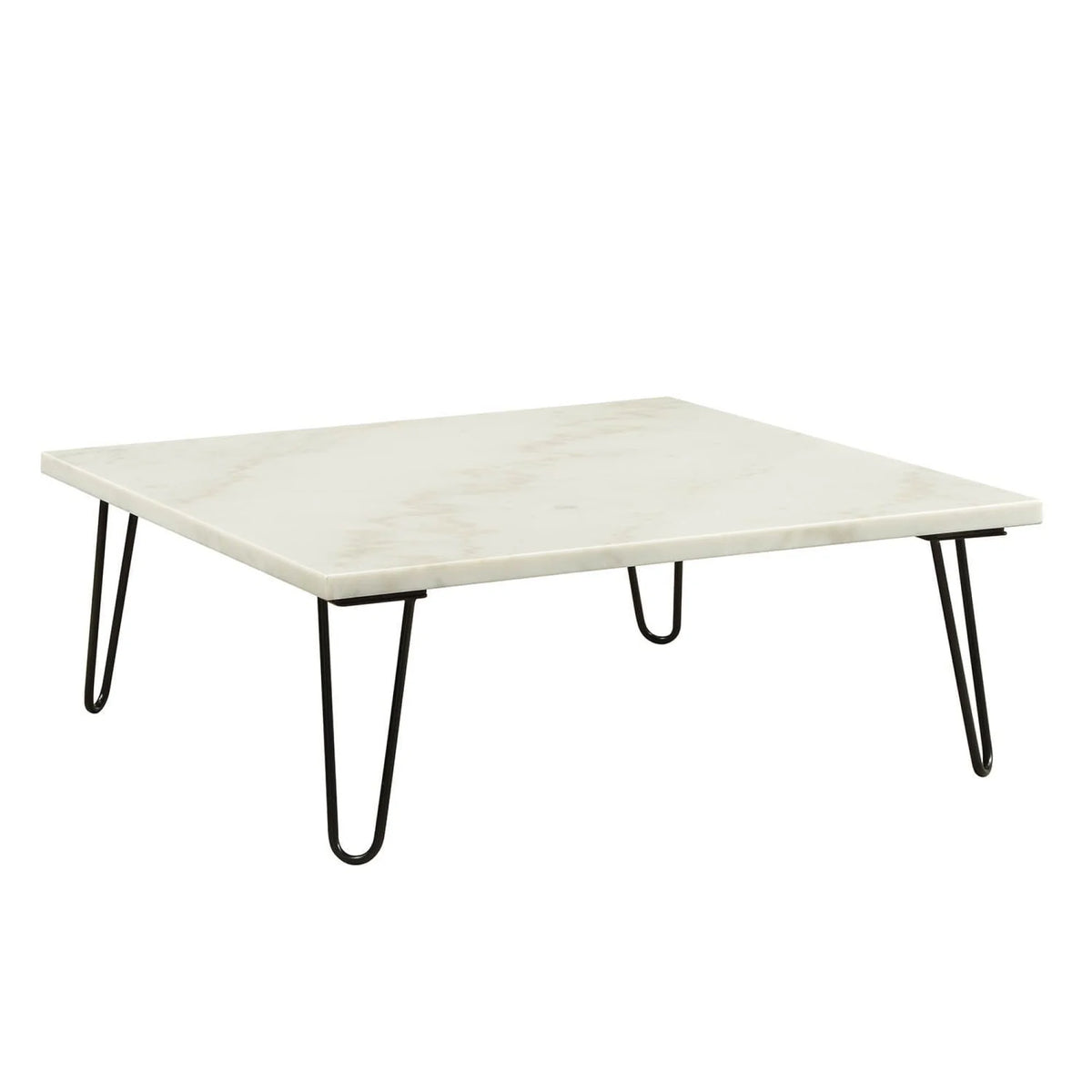 Industrial Style White Marble Top Square Coffee Table C534
