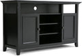 Solid Wood TV Media Stand with Storage Cabinet and Shelves N120652