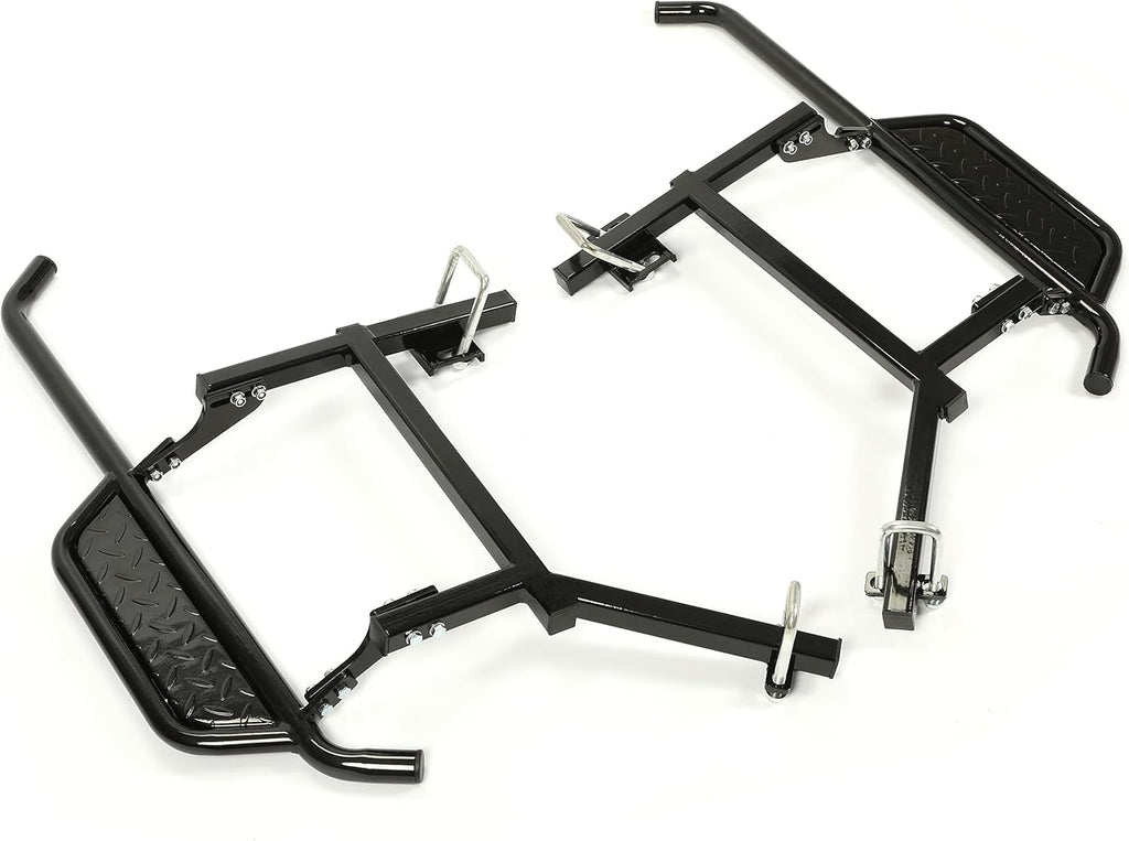 Black Steel Running Boards Set of 2 Side Step Rails B158
