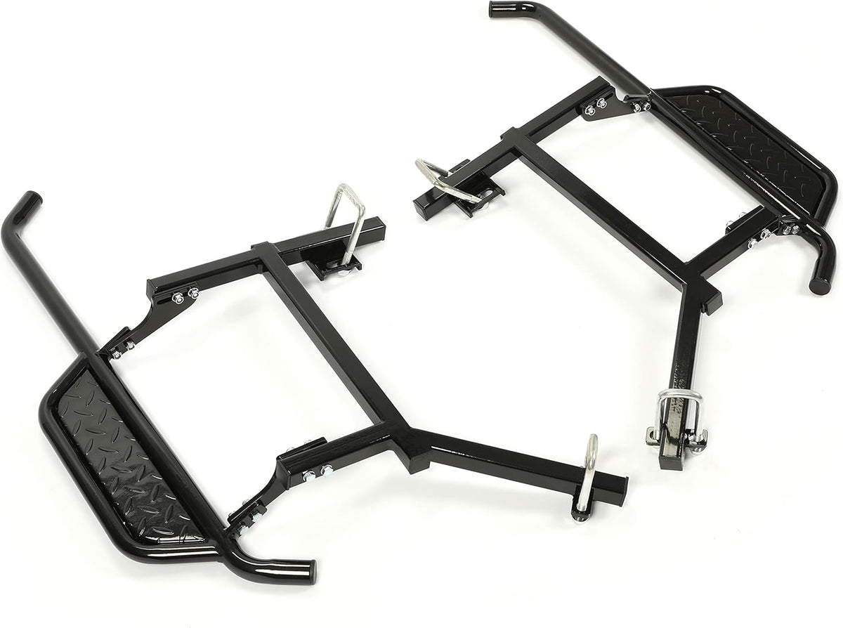 Black Steel Running Boards Set of 2 Side Step Rails B158