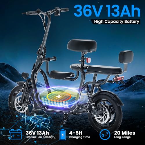 Electric Scooter with Seat, 36V/48V 350W/500W Motor, 20 Mile Range U638