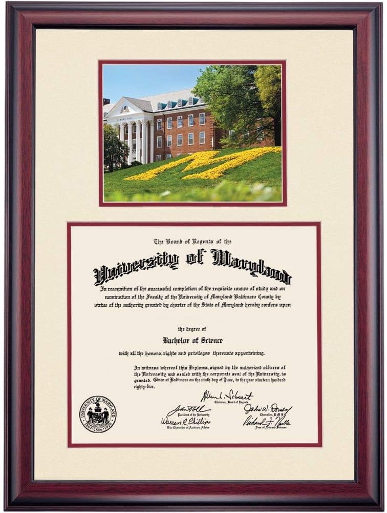 Black/Cherry Mat 13 x 17 Diploma Frame Q237