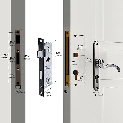 Brushed Polished Brass Lever Handle Set for Screen & Storm Doors G177150