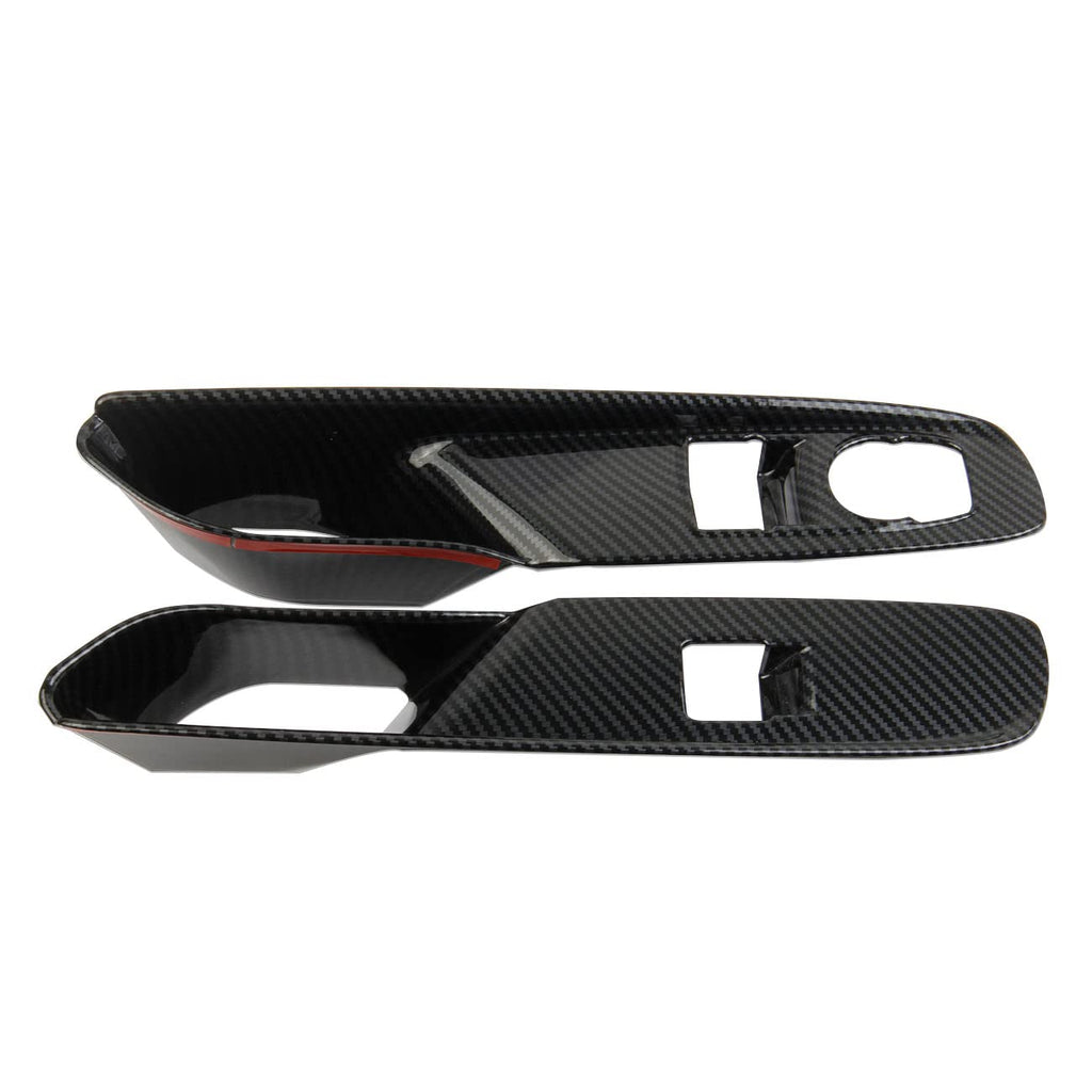 Carbon Fiber Window Lift Switch Panel Cover Trims for Chevrolet Corvette C8 Stingray 1LT Coupe 2020-2022 Pack of 2 E911707