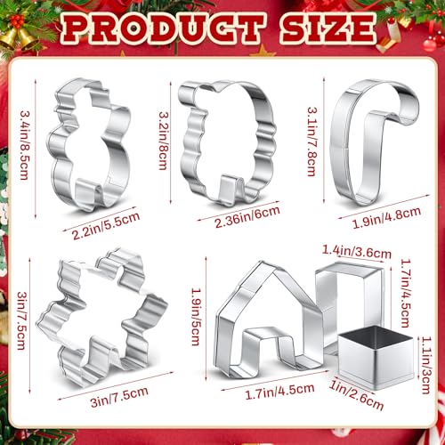 7 Pcs Stainless Steel Christmas Mug Topper Cookie Cutters F634