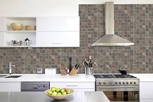 Mixed Color 12 in. x 12 in. x 10mm Tumbled Slate Mesh-Mounted Mosaic Tile (10 Sq. ft. 10 Pieces per CASE) R132