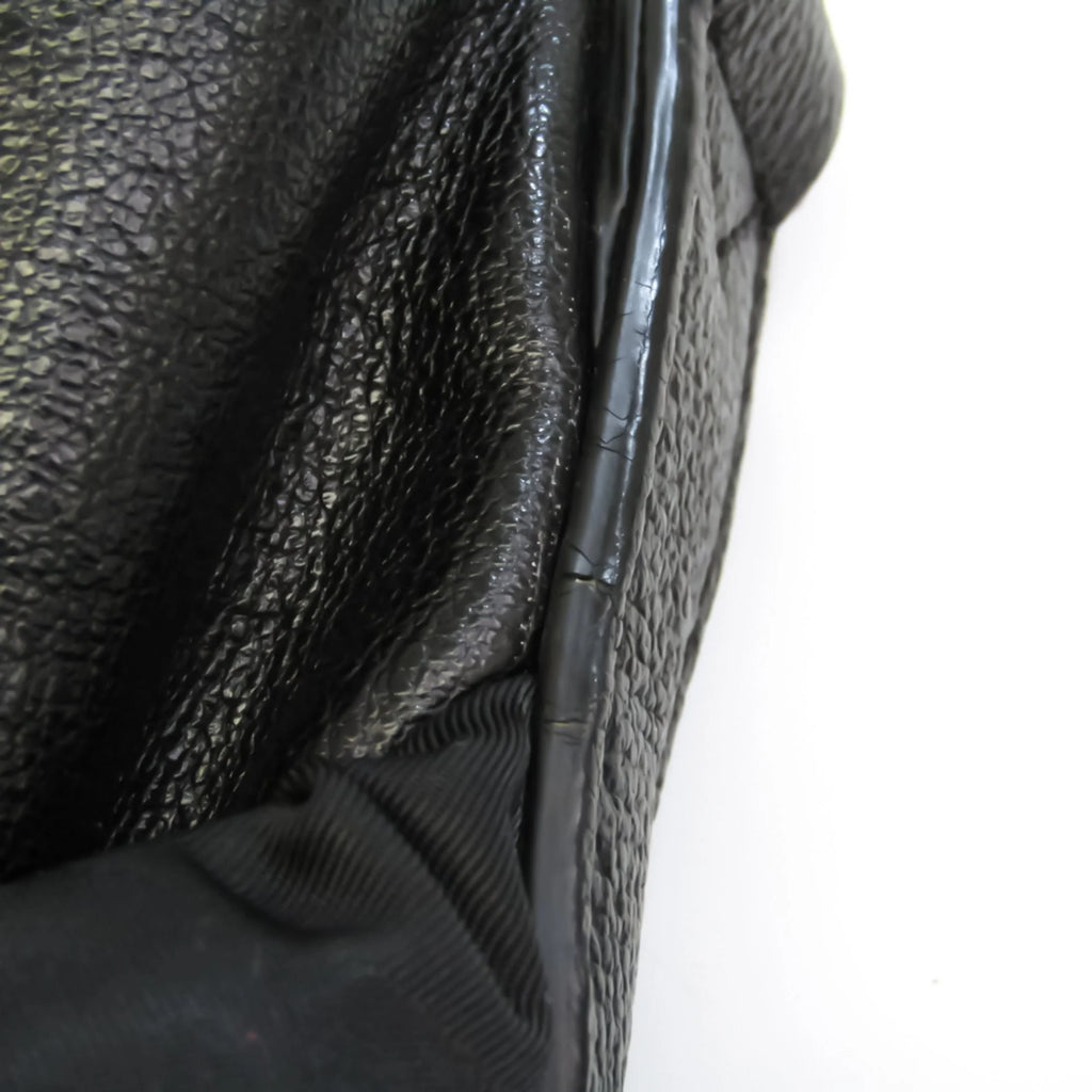 Black Leather Nylon Handbag Shoulder Bag K347