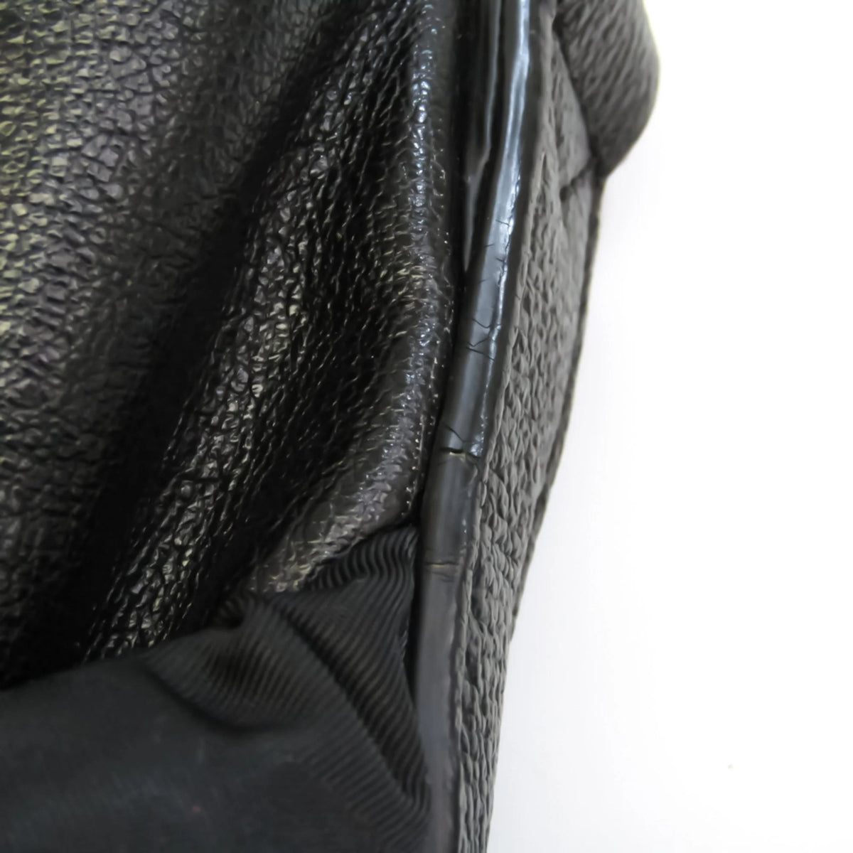 Black Leather Nylon Handbag Shoulder Bag K347