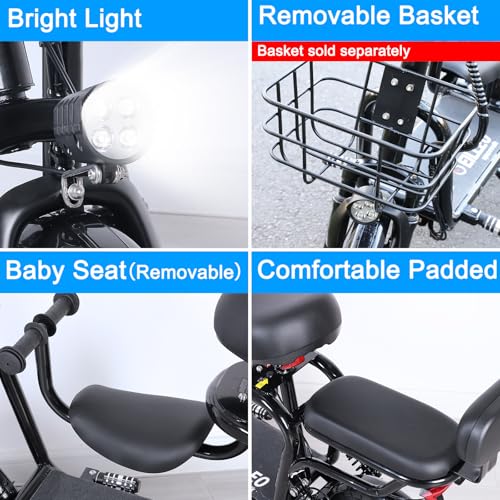 Electric Scooter with Seat, 36V/48V 350W/500W Motor, 20 Mile Range U638