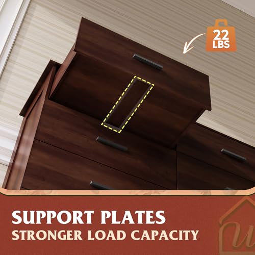 Brown 6 Drawer Wood Dresser G789
