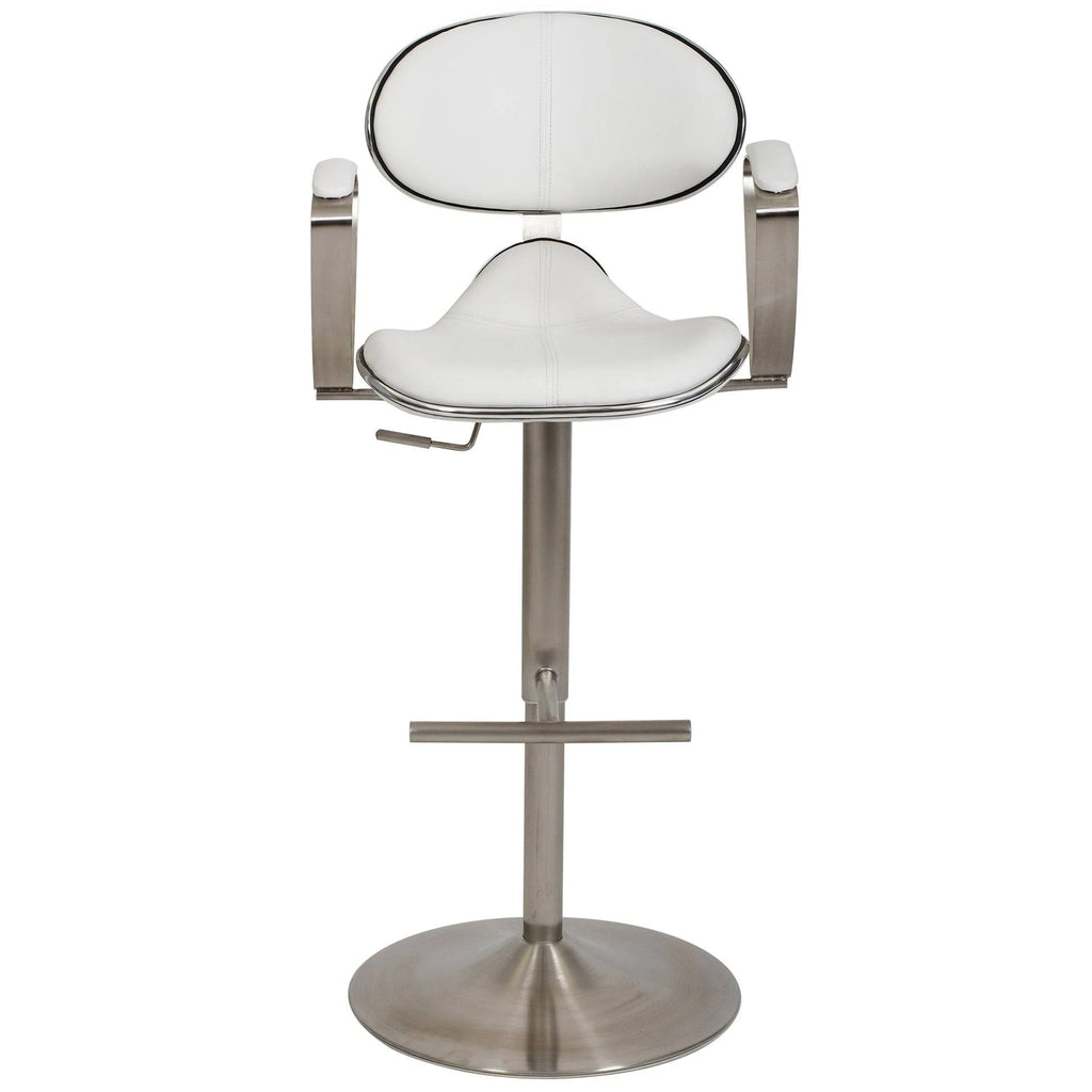 White Adjustable Height Swivel Bar Stool W963