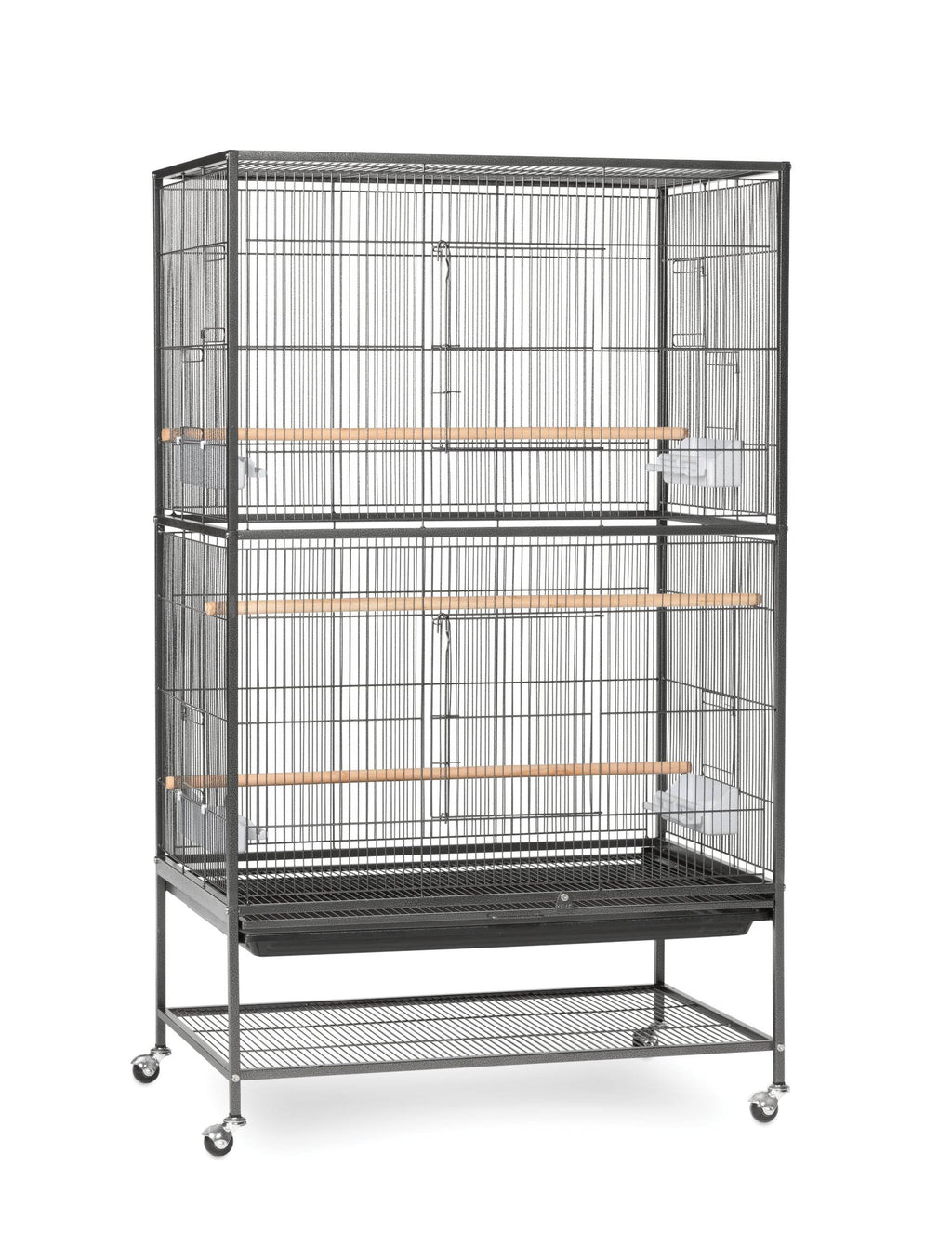 Wrought Iron Flight Cage With Stand, Black L784