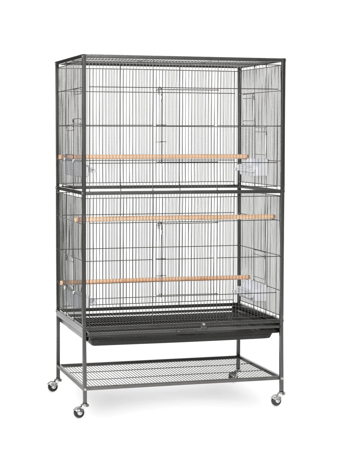 Wrought Iron Flight Cage With Stand, Black L784