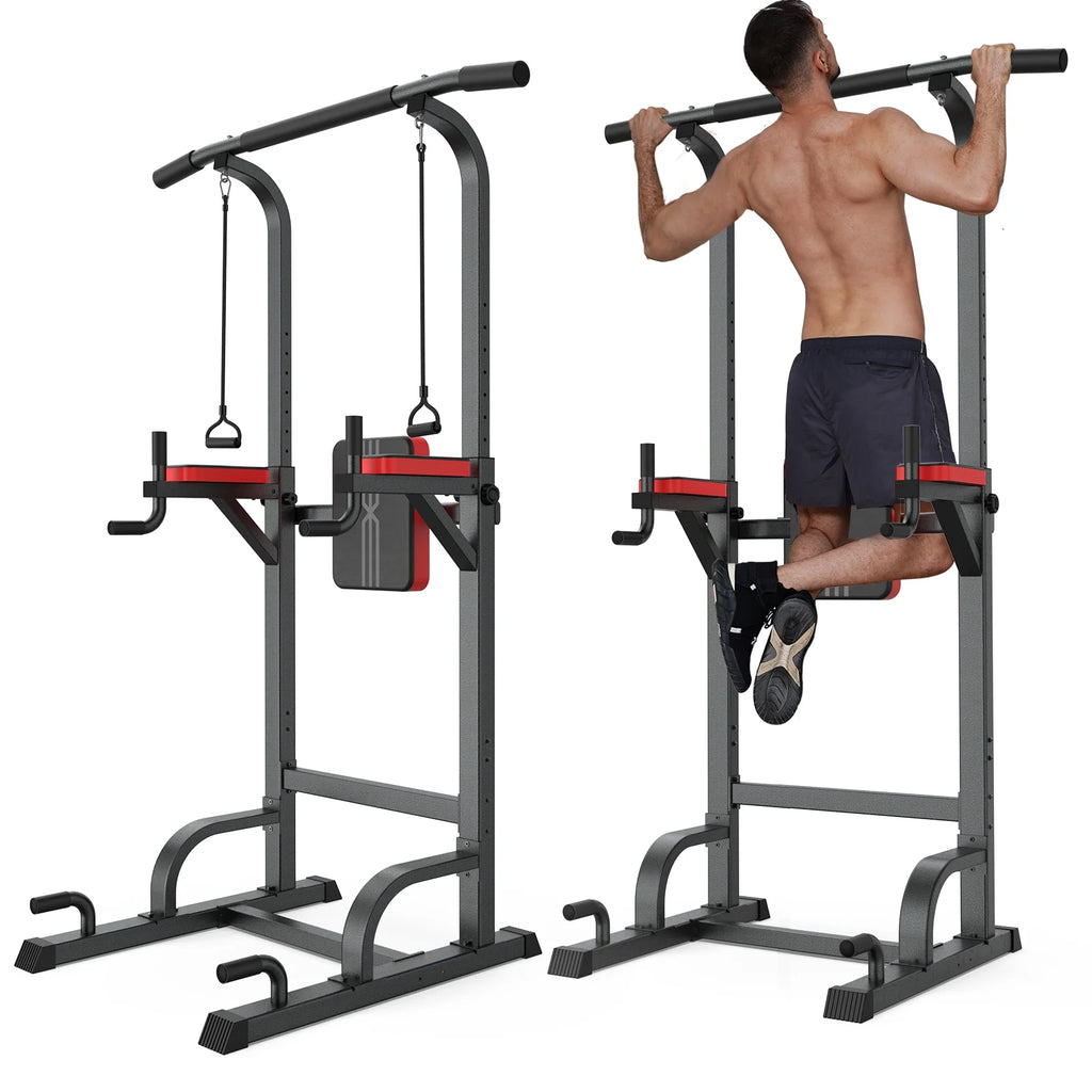 Power Tower Dip Station Pull up Bar 480lbs Z838952
