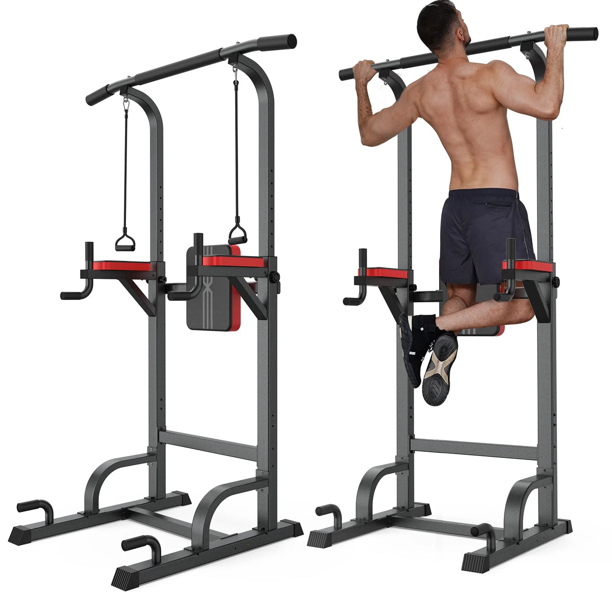 Power Tower Dip Station Pull up Bar 480lbs Z838952