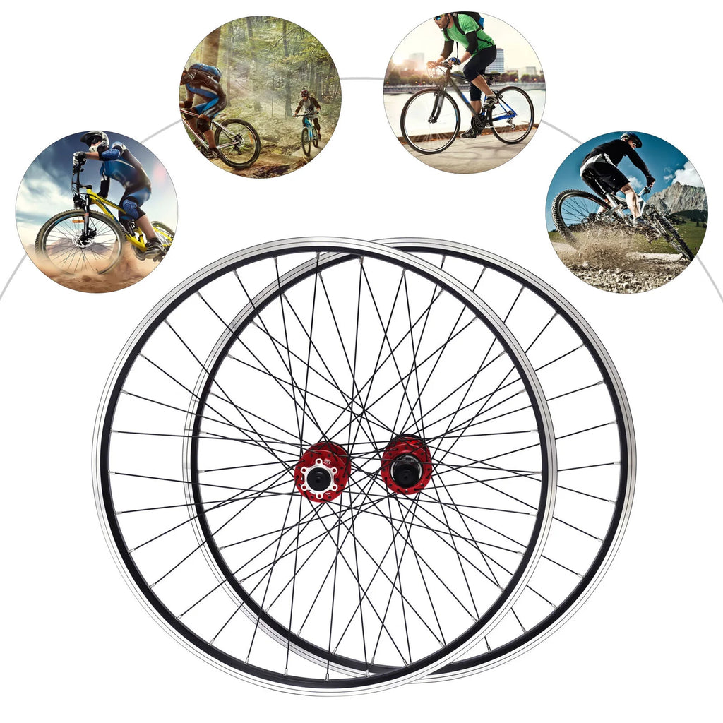 Red Hub 27.5" Aluminum Alloy Mountain Bike Wheelset L956