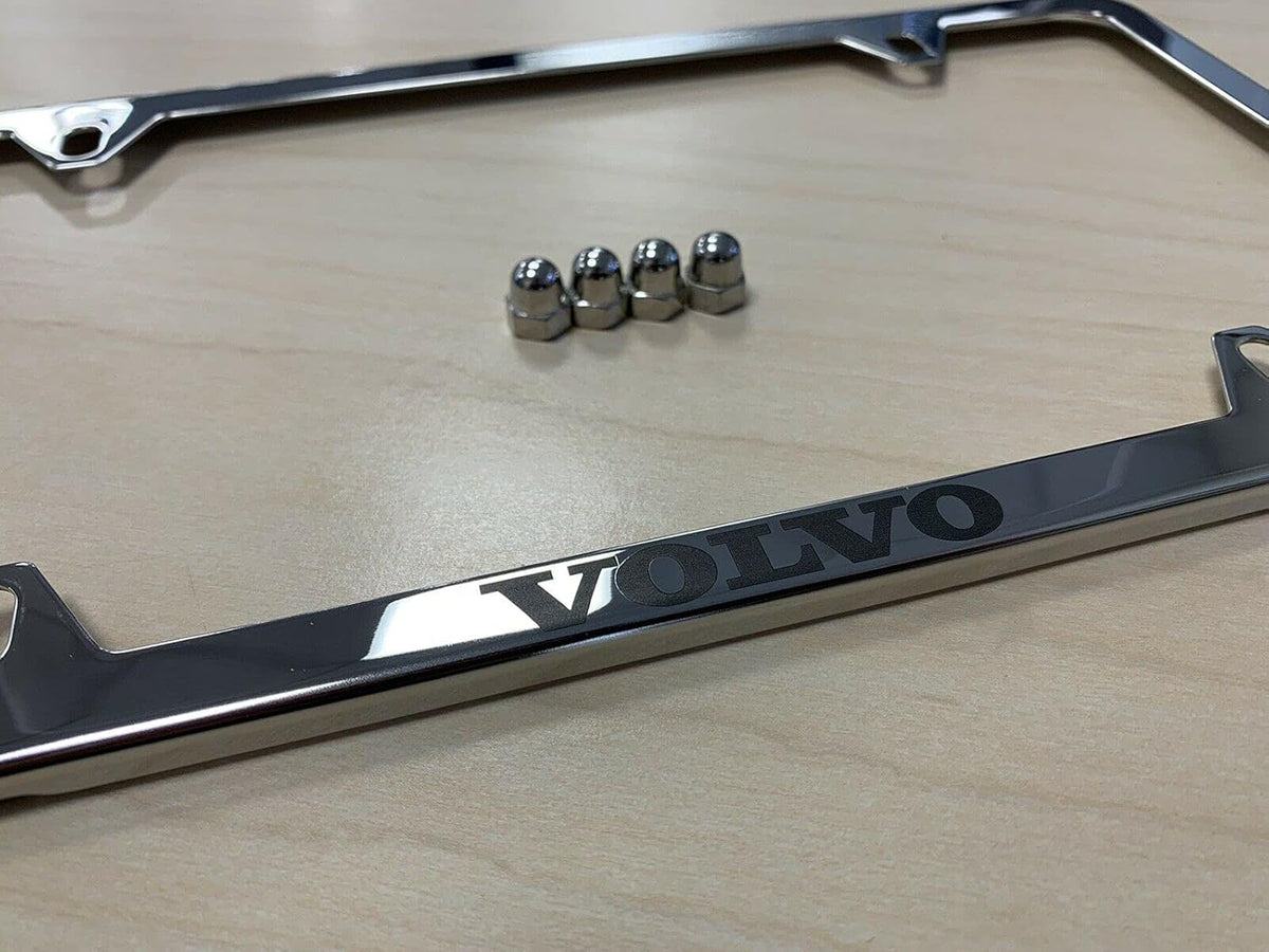 Polished Stainless Steel License Plate Frame, Pack of 2 F6526