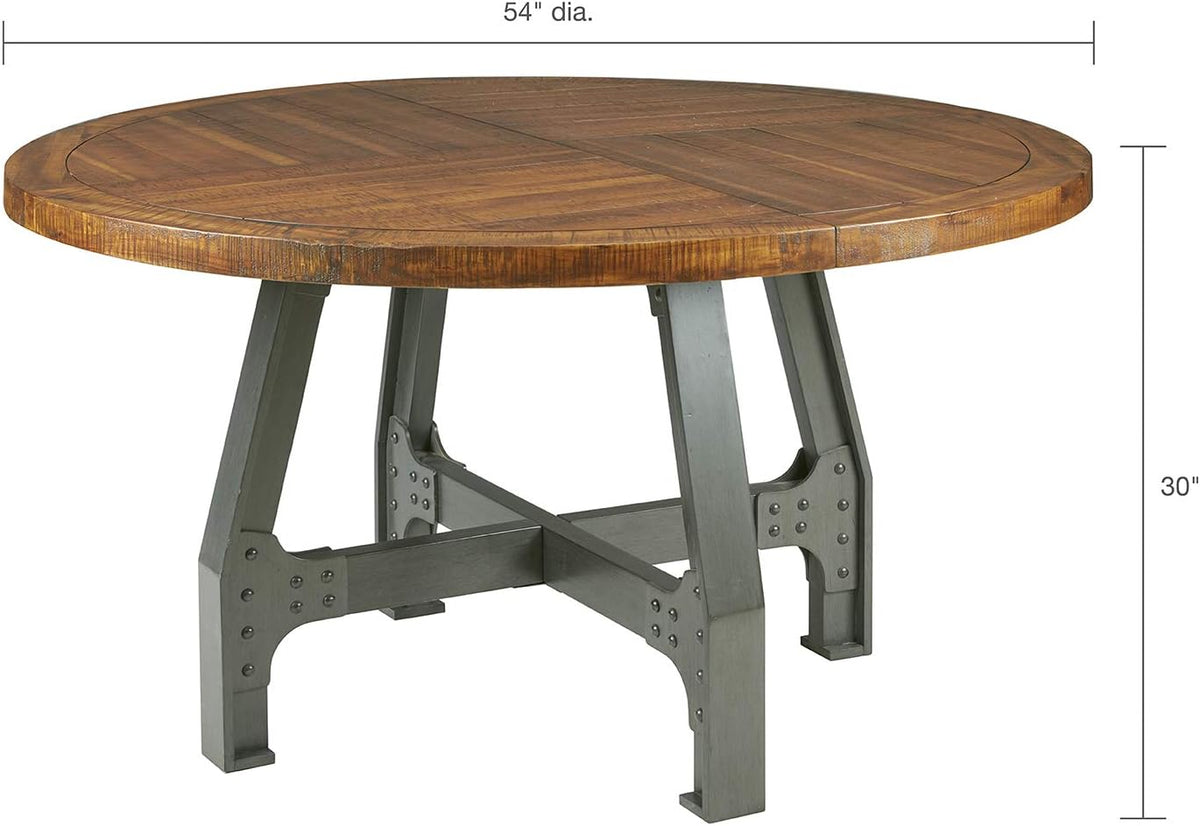 Solid Wood Metal Base Round Dining Table E211