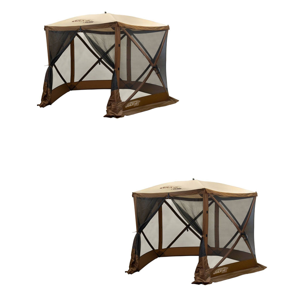 Portable Outdoor Gazebo Canopy Shelter Brown 2 Pack A584883