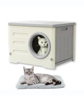 Gray Plastic Cat House with Cat Bed Mat V4766