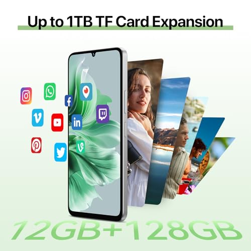 Android 14 Unlocked Smartphone 12GB 128GB 6.75" HD+ 90Hz 5000mAh 50MP White Z661