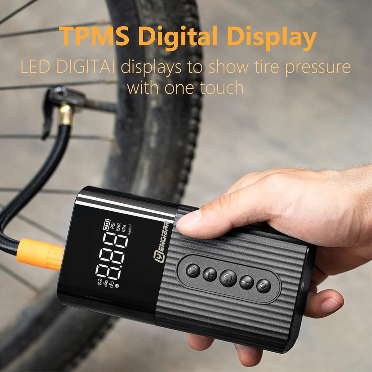 Cordless Rechargeable Portable Air Compressor with Pressure Gauge G518