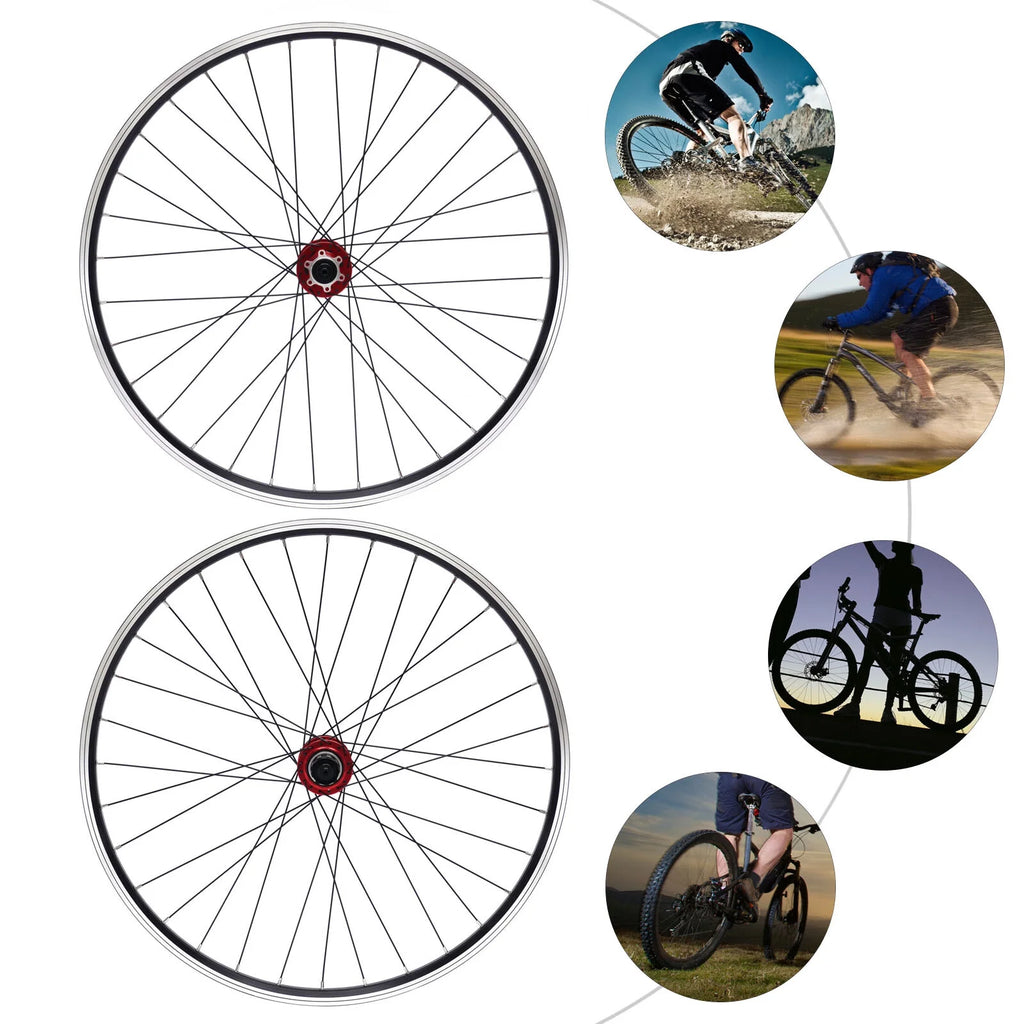 Red Hub 27.5" Aluminum Alloy Mountain Bike Wheelset L956